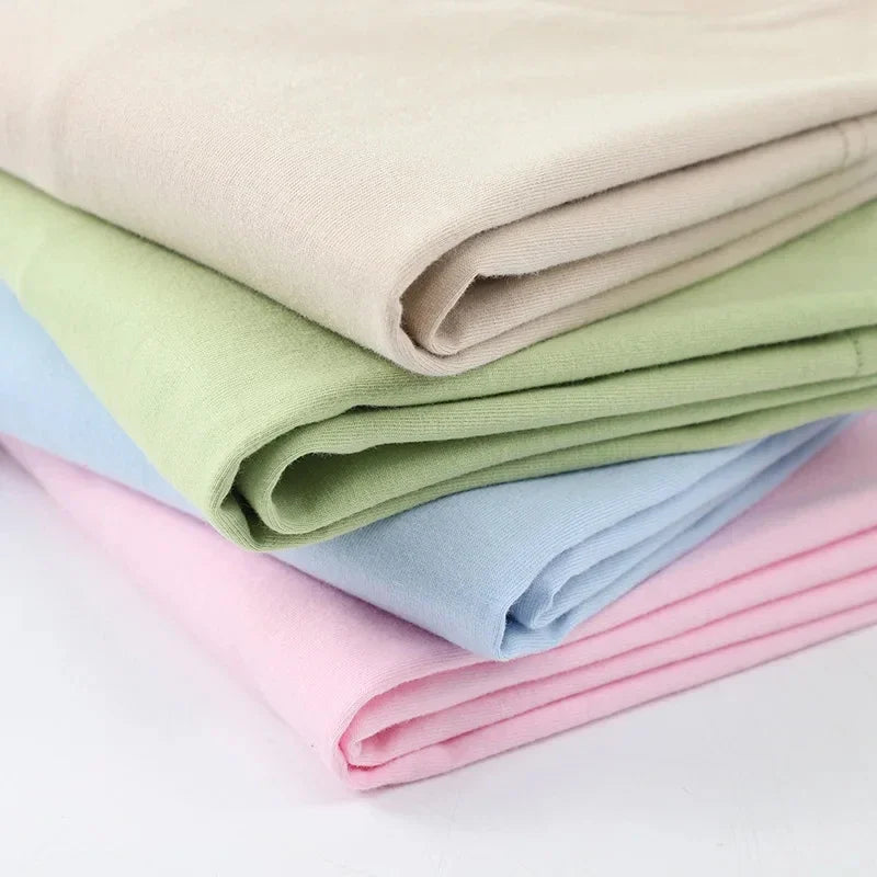 100% Cotton Five Half Sleeve Men Women Summer Loose Short Sleeve Casual T-Shirt Basic Round Neck Solid Color Tops