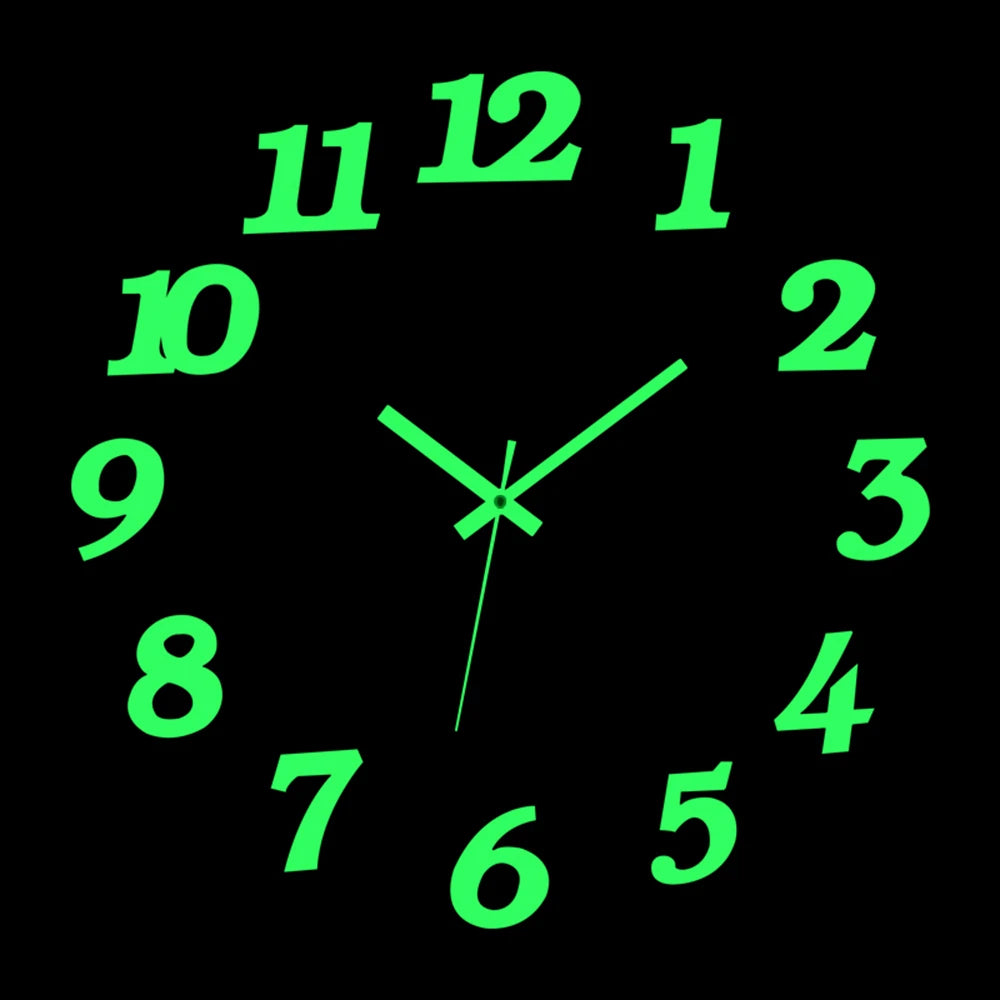 Reloj de pared, reloj de pared luminoso DIY, reloj de cuarzo, pegatinas de espejo acrílico, reloj de pared, decoración de pared, decoración cálida del hogar.
