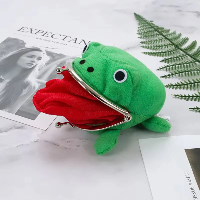 Sac à Main Grenouille Peluche Anime — Baiser Serrure Drôle Jeu de Rôle