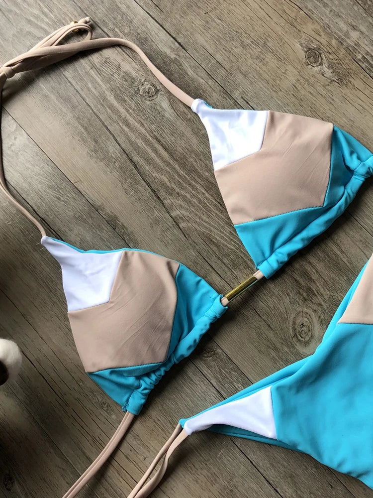 2023 Sexy Bikini multicolore maillot de bain femmes maillots de bain Push Up côtelé Bikini ensemble brésilien maillot de bain vêtements de plage baigneur Biquini
