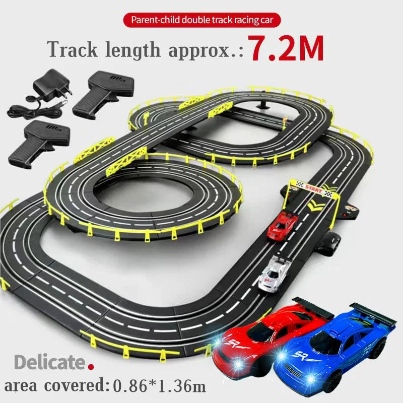 Voiture électrique 1/43, Double piste de course, jouet, Circuit Autorama, Voiture télécommandée, fente ferroviaire électrique, jouet de voiture de course
