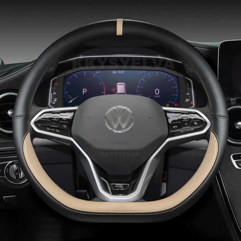 Housse de volant de voiture en forme de D — compatible plusieurs modèles 2015-2021