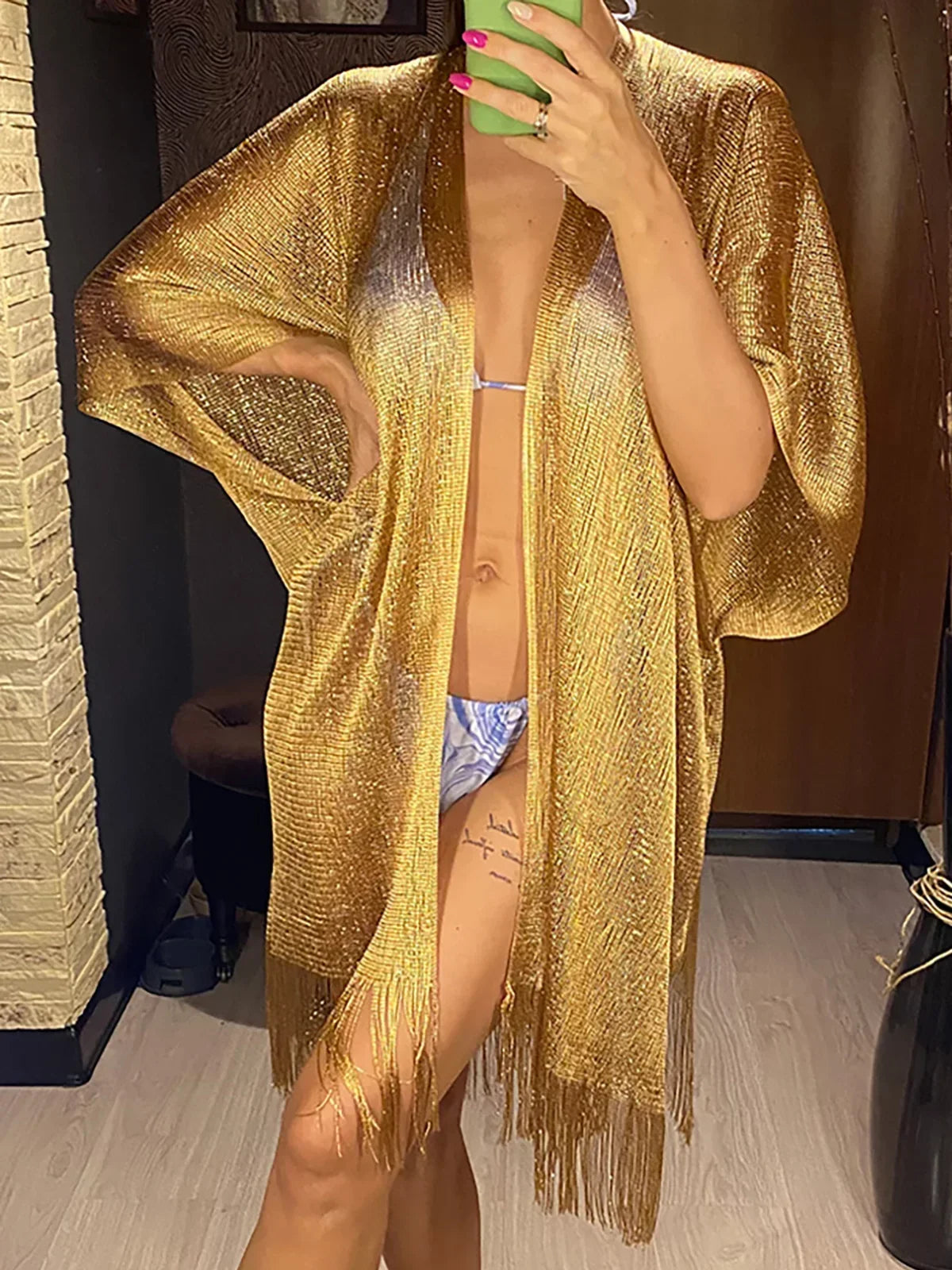 Solide Bikini couvrir gland robe de Plage tuniques maillot de bain maillot de bain femmes brillant couverture Ups pour maillots de bain femmes paréo Plage