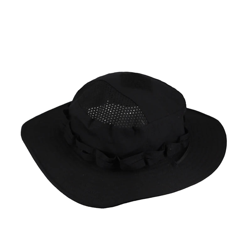 Nouveau 2026 Casquette Bob Camouflage Multicam avec Poche Carrée pour Passionnés de Tactique, Chapeau de Soleil pour Pêche, Randonnée et Activités de Plein Air
