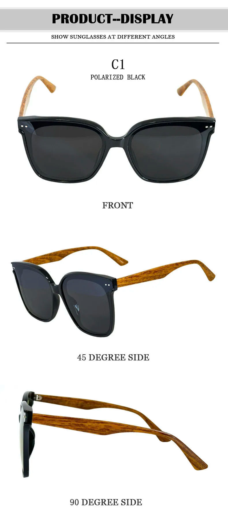 Lunettes de soleil polarisées œil de chat pour femmes — rétro, surdimensionné, carré, mode