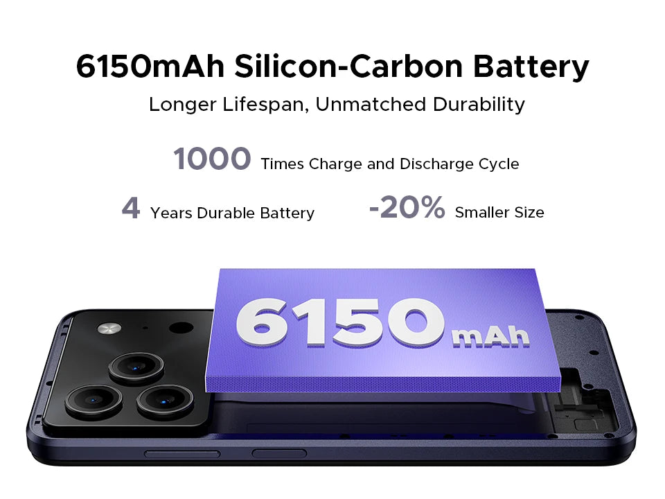DOOGEE Note56 Plus Smartphone Android 16 — 48+256 Go, 6150 mAh, 6,56" 90Hz, 50 MP, NFC