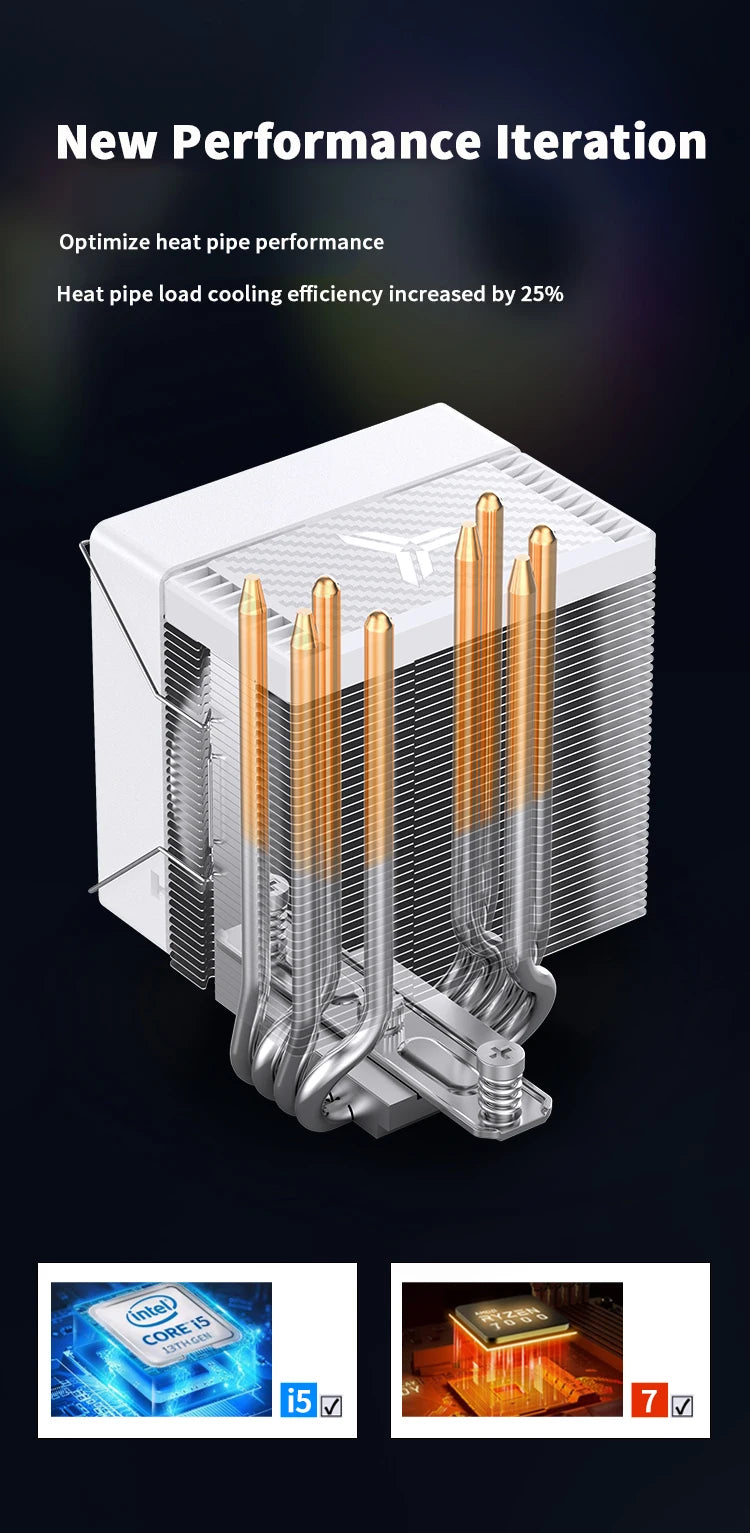 JONSBO CR1400 EVO refroidisseur de processeur 4 HeatPipes ARGB PWM processeur radiateur d'air ventilateur silencieux pour LGA1700 1200 1151 1150 AM4 AM5