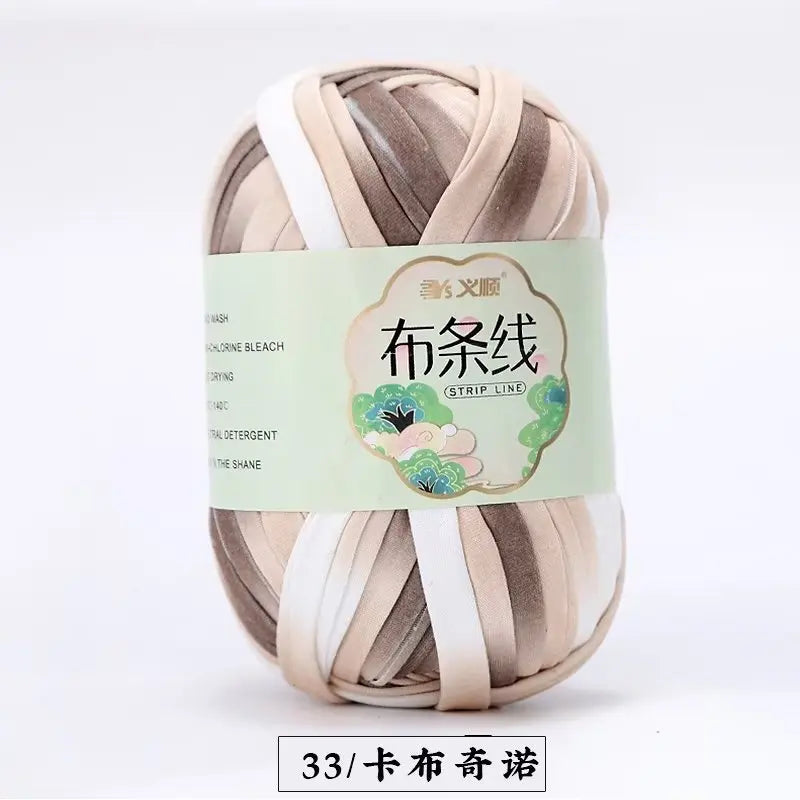 D & D Hilo de tela de 100 g/bola, hilo de tela para camiseta para ganchillo, tejido de punto, hilo de color sólido, proyectos de arte, cesta, bolsa, bricolaje manual