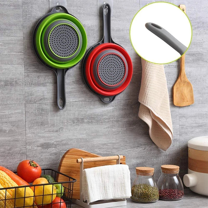 Passoire pliable en silicone avec poignée — égoutter pâtes, légumes, fruits, cuisine