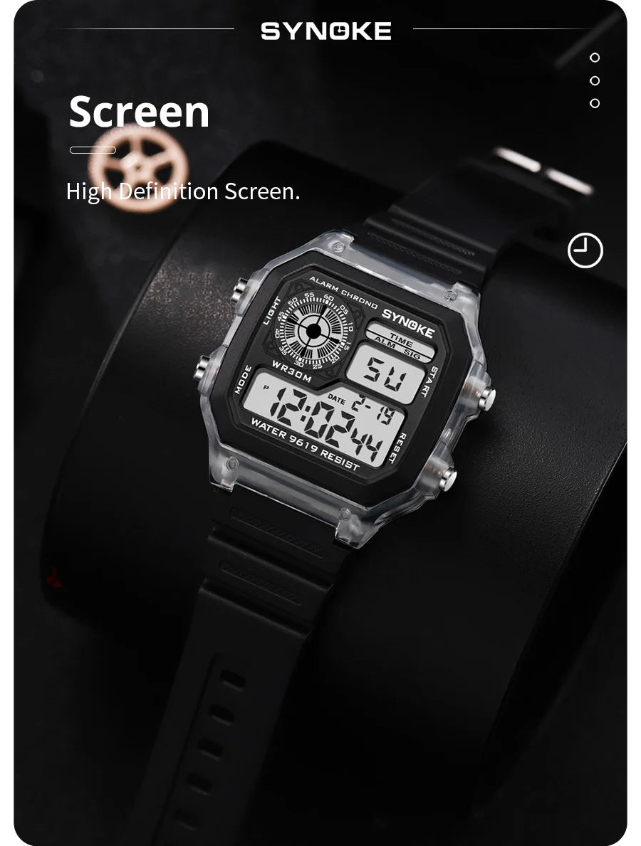 Montre numérique étanche sport multifonction — extérieur, course, étudiant, sept couleurs