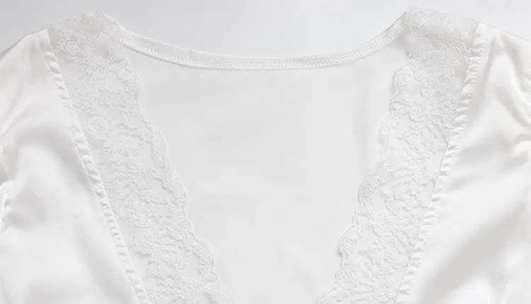 Ahagaga décontracté haut pour femme solide dentelle col manches courtes Satin mince bouton régulier Eelgant Streetwear t-shirts femme basique t-shirts