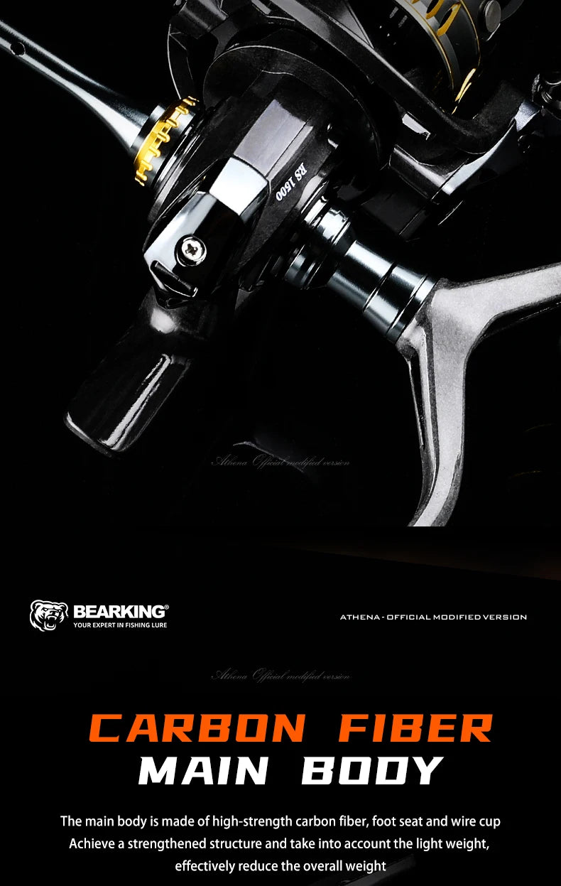BEARKING RS Athena 5.2:1 roue rotative 6 + 1BB bouche inclinée tasse peu profonde Double bras oscillant tige d'équilibre roue rotative universelle