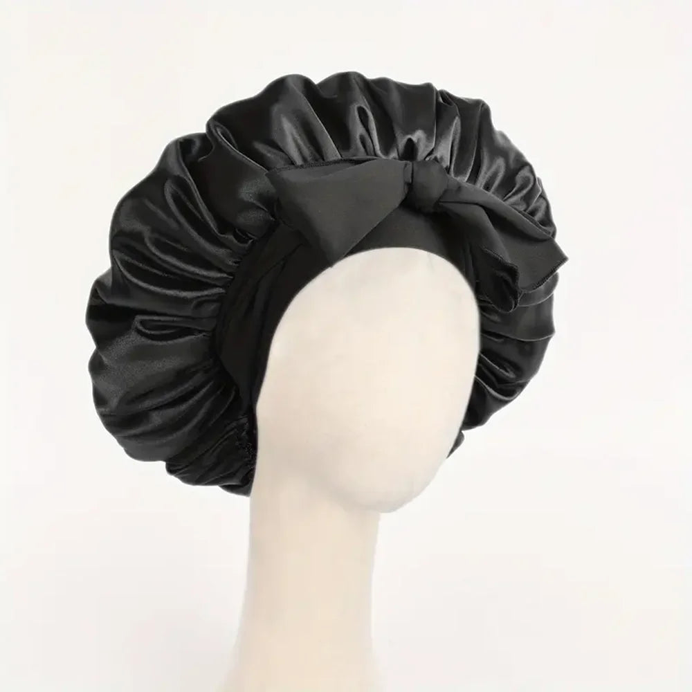 Adjustable Satin Bonnet for Men and Women, Sleeping Cap, Hair, Heavy Band