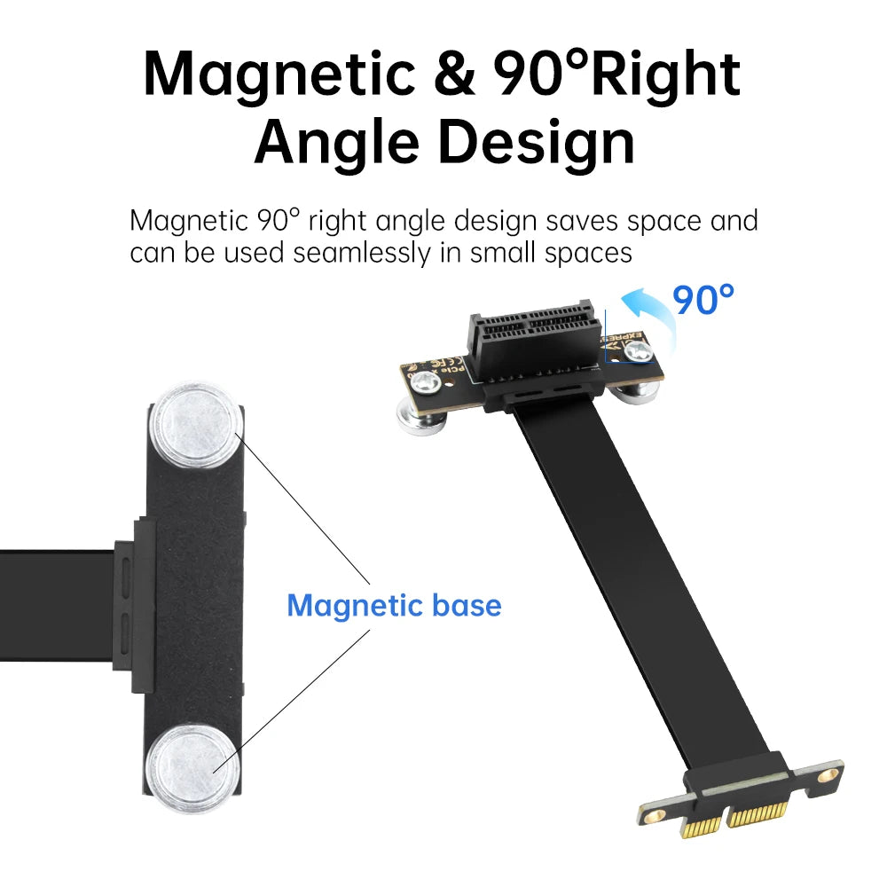 Câble PCIe 4.0 Riser 10cm, carte d'extension Flexible x1 à x1 pour montage GPU Vertical, Mini ITX PC Build Compatible avec PCIe 3.0/2.0