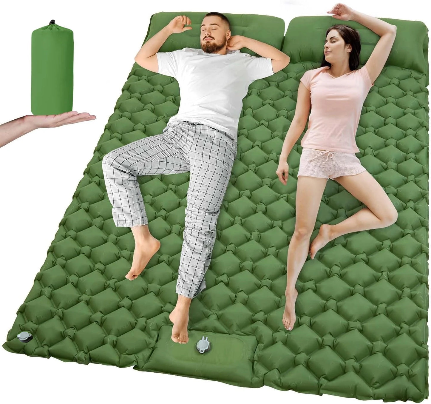 Matelas gonflable Double de Camping en plein air, coussin de couchage Extra large, lit pliant ultraléger, tapis de couchage pour voiture, tapis de voyage