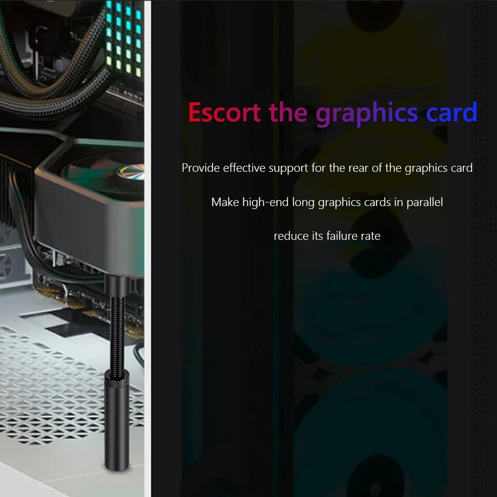 Support de carte graphique GPU, Support d'affaissement de carte vidéo rotatif télescopique Vertical, Support de carte vidéo en alliage d'aluminium