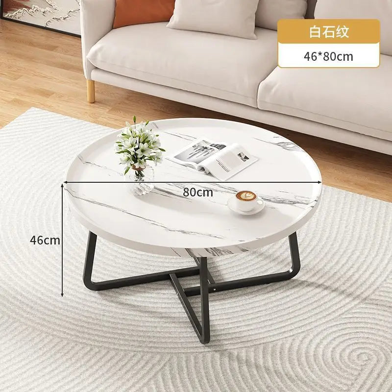 Multifunctional coffee table, modern minimalist living room, combined round side table for home