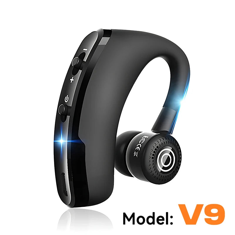 Auriculares Bluetooth VAORLO V9 deportivos para conducir, auriculares inalámbricos con micrófono HD, llamadas manos libres estéreo, auriculares de negocios Muics V8