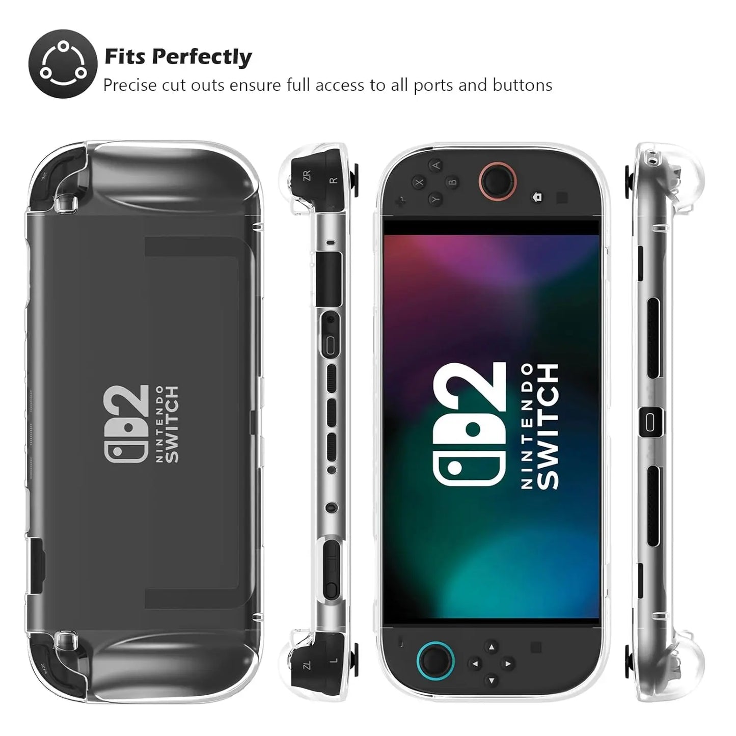 Protective Case for Switch 2 (2025), NS 2, TPU Protective Cover, Anti-Scratch, Shock Absorption, Ergonomic Grip Design for NS2