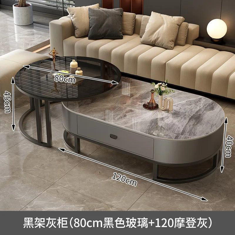 Luxury Extendable Round Modern Coffee Tables Minimalist Premium Design Book Furniture Mesa De Centro De Sala