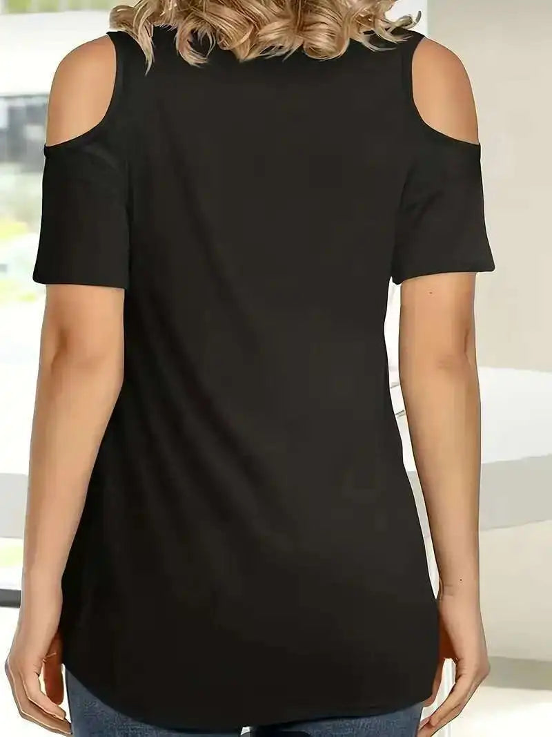 T-shirt court à épaules dénudées pour femme, version coréenne, collection printemps-été 2026, haut court et décontracté pour femme