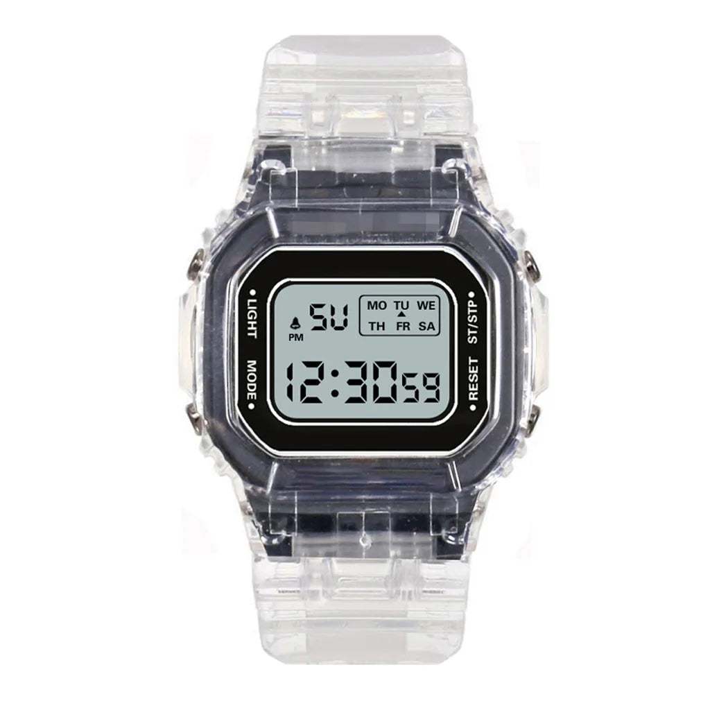 Mode enfants montre Simple LED montre numérique décontracté Transparent Sport montre électronique garçons filles horloge lumineuse montre enfant