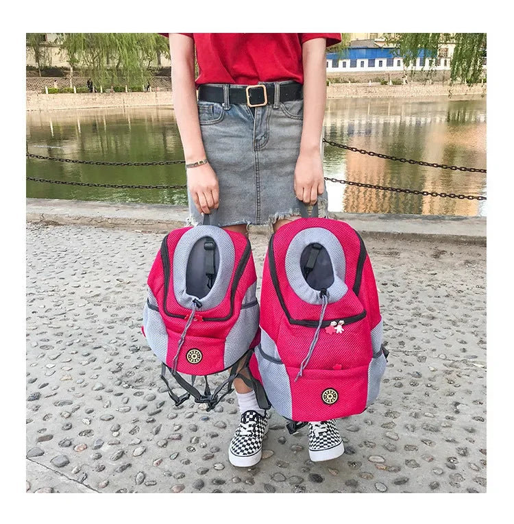 Nouveau chien animal de compagnie sac à dos transporteur sac de voyage avant Pack respirant réglable avec bandes réfléchissantes de sécurité pour la randonnée en plein air chats