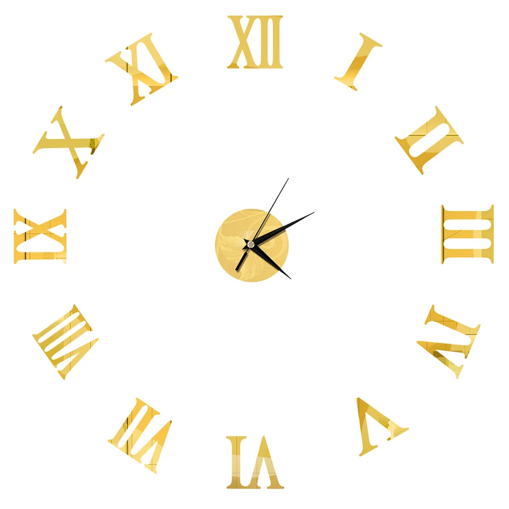 Creative Frameless Wall Clock, Silent Wall Sticker for Home, Acrylic Mirror Sticker, Wall Decor for Living Room and Office, DIY