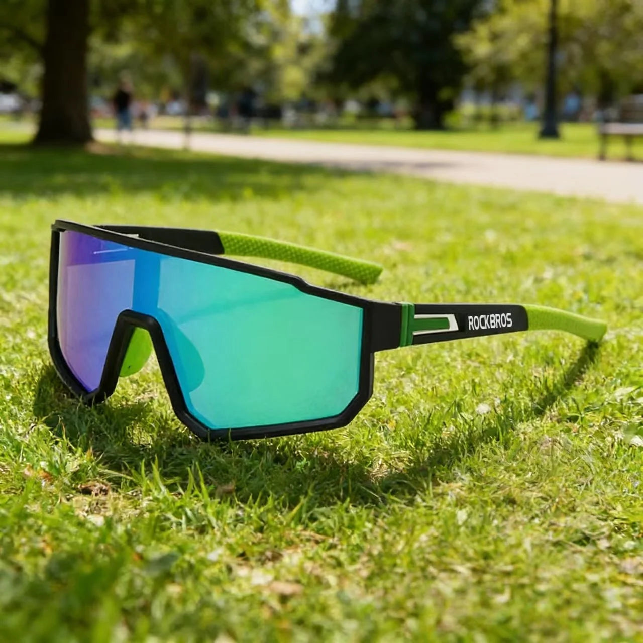 Lunettes de cyclisme surdimensionnées coupe-vent colorées — sport extérieur, homme