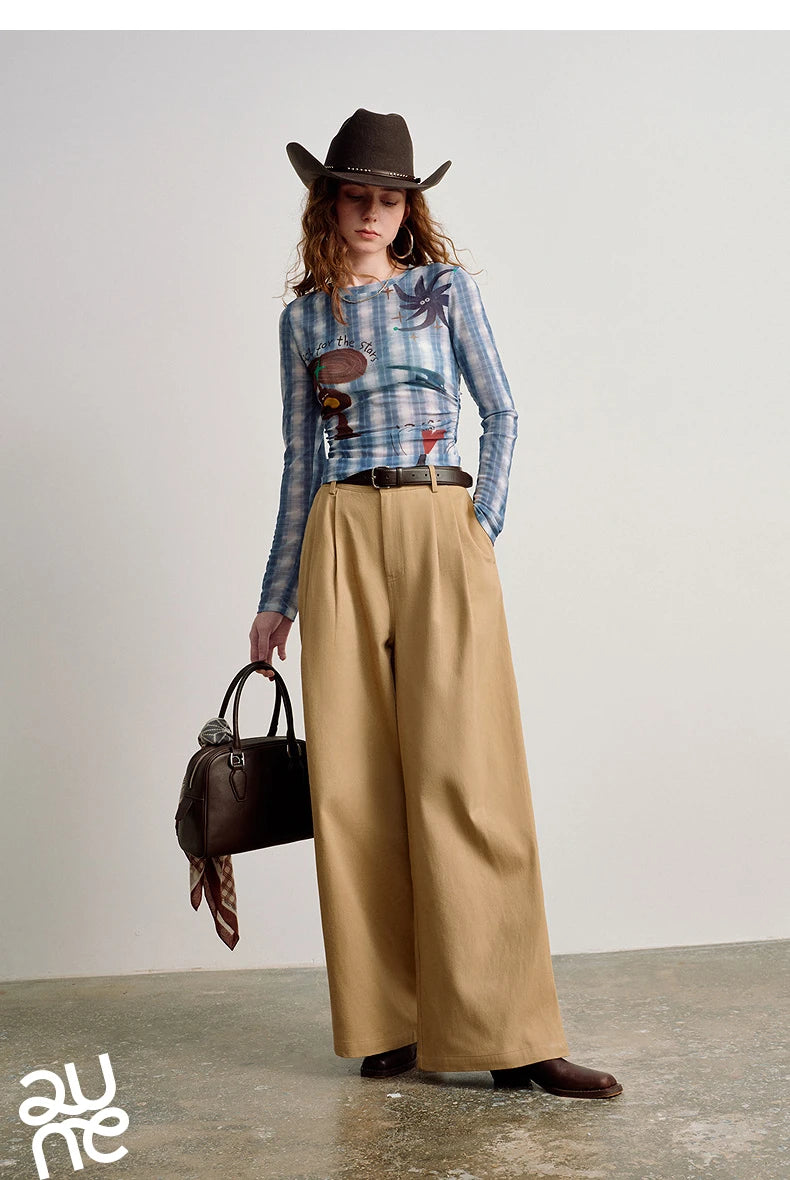 T-shirt femme en maille imprimé 2026 — printemps, taille découpée, Y2K, hauts courts