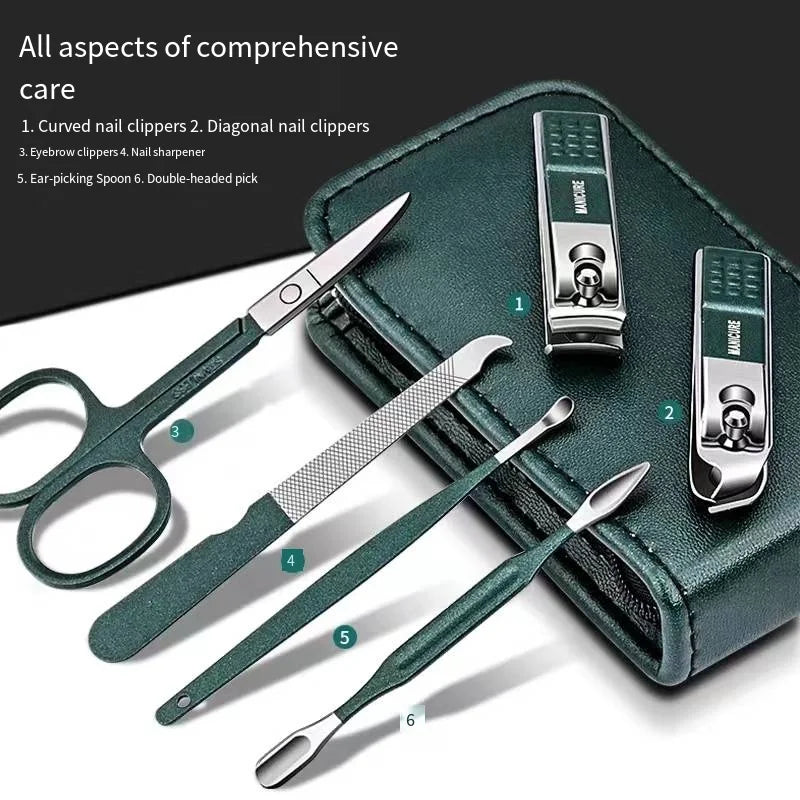 Ensemble de ciseaux à ongles pour hommes et femmes — coupe-ongles, outils beauté, manucure, ménage, portable, 6 pièces