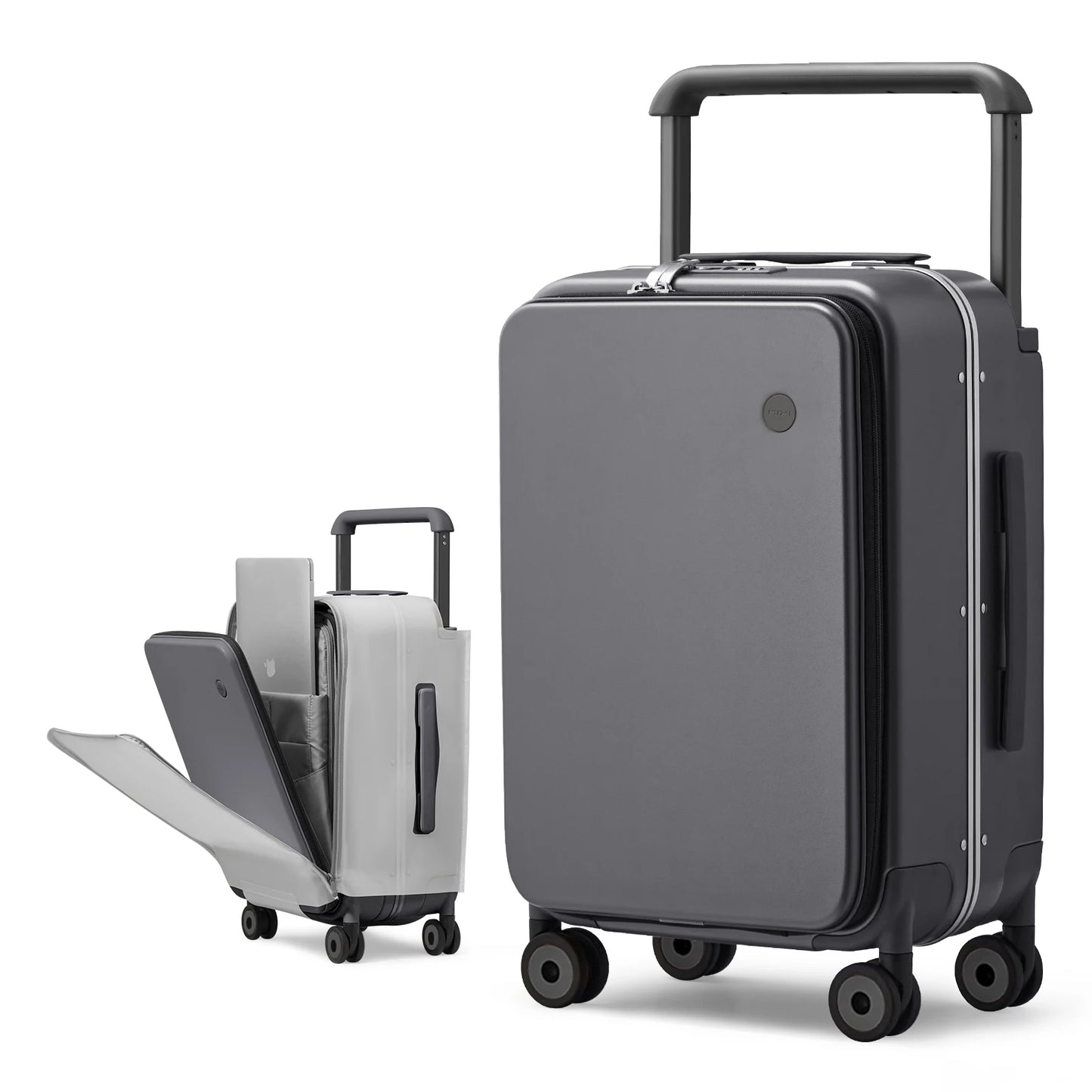 Valise Cabine 20 Pouces Cadre Aluminium — Large Poignée Bagage à Main Voyage