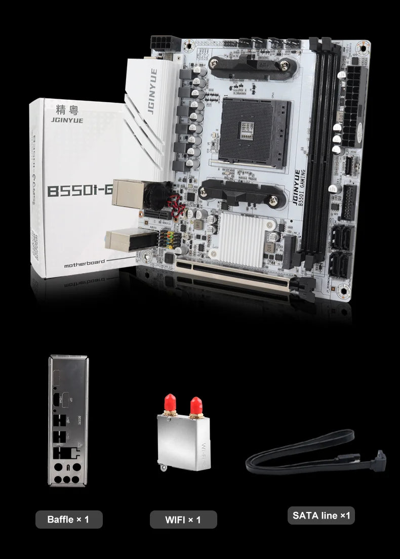 Carte mère Mini-ITX JGINYUE B550I GAMING AMD AM4 — Ryzen 4000/5000, DDR4 64 Go, PCIe 4.0