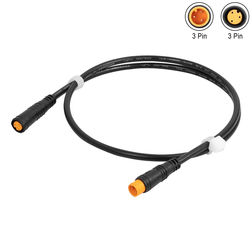 Cable sensor de extensión macho hembra para BAFANG, motor de bicicleta eléctrica, acelerador de pulgar, cable conector de conversión de 3 pines