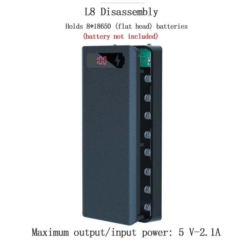 Boîtier de rangement pour batteries 8/10*18650 sans soudure, double USB, étui de batterie externe DIY, support de batterie 8/10*18650, chargeurs rapides PD
