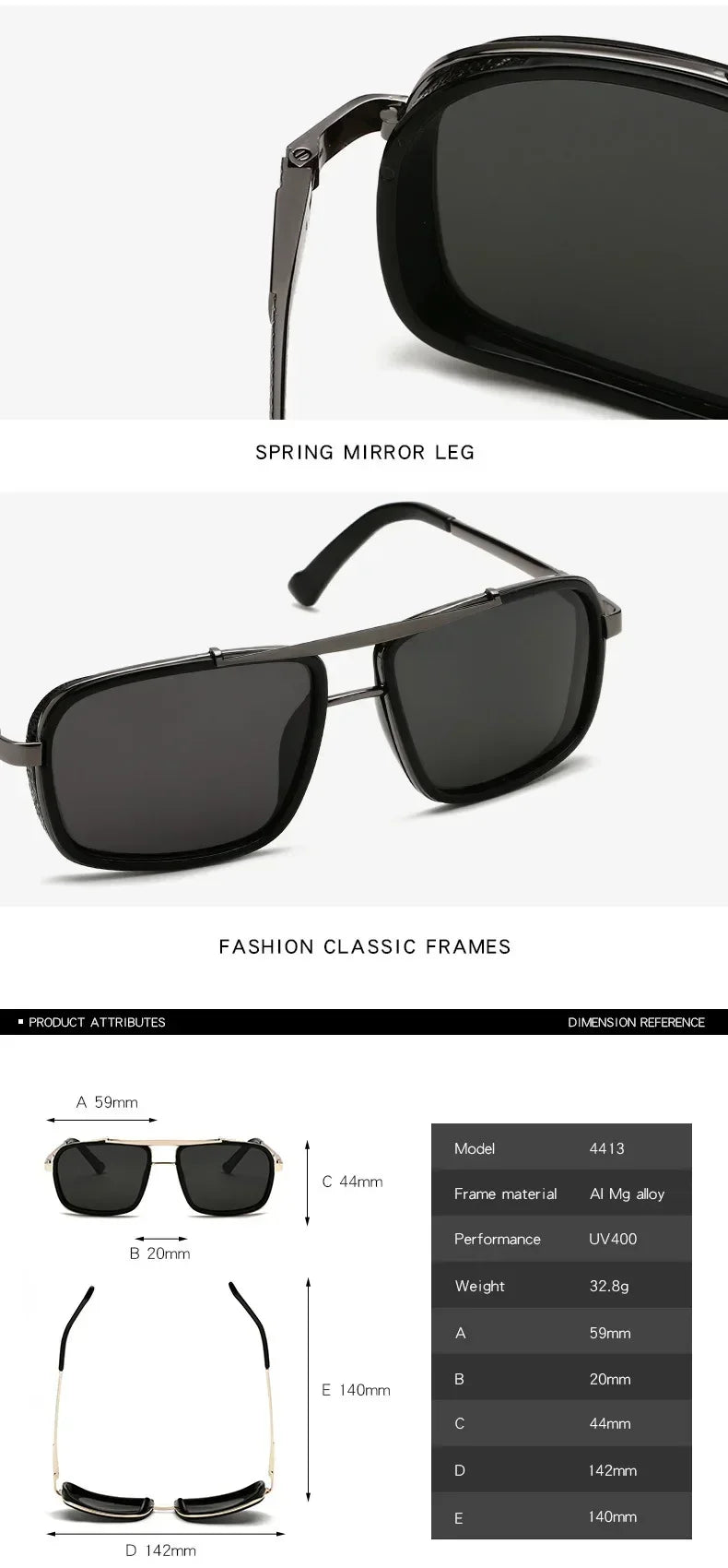 Lunettes de soleil polarisées Punk pour hommes, Vintage, mode Steampunk, carrées, pour la conduite, pour les voyages d'été, UV400