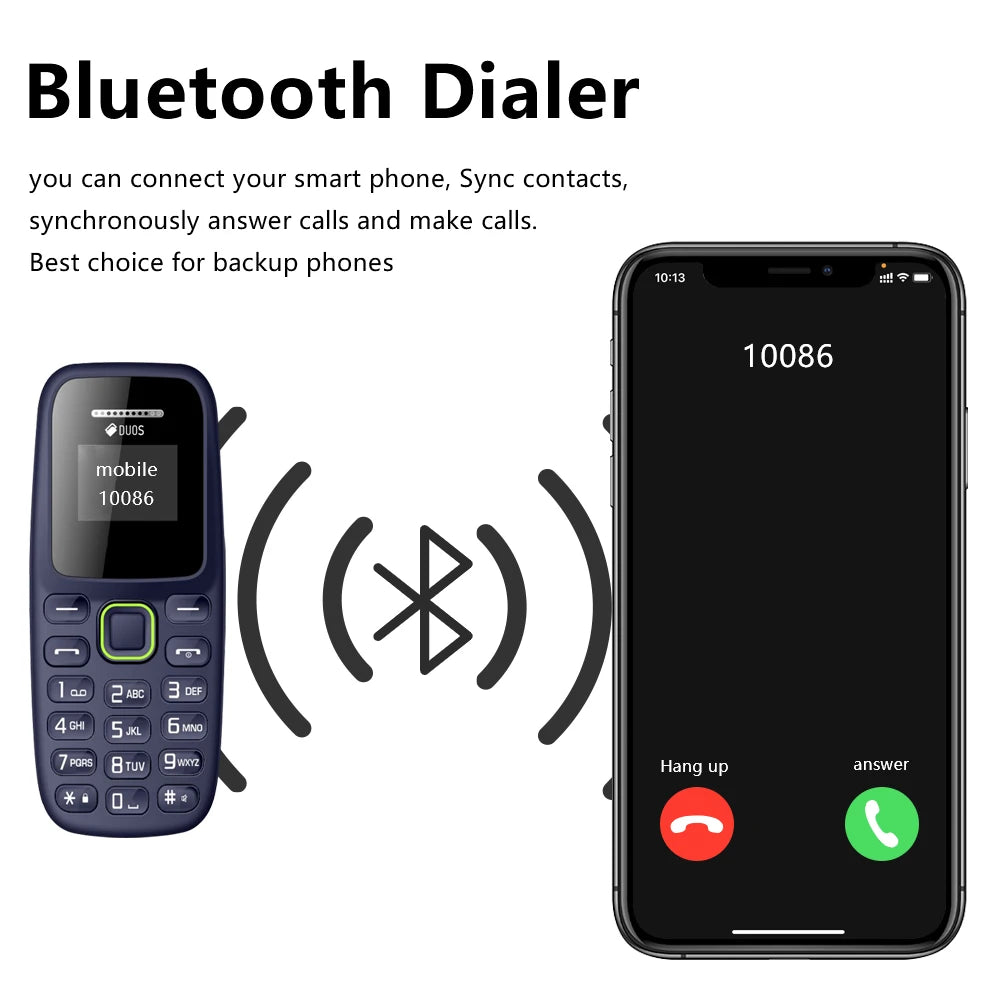 BM310 petits téléphones mobiles débloqués Bluetooth écouteur téléphone faible rayonnement enregistrement d'appel automatique double SIM petit téléphone portable