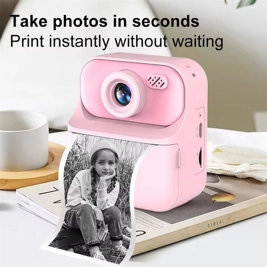 Cámara digital instantánea HD, cámara digital portátil con impresión instantánea de fotos, 2,4 pulgadas, para niñas y niños, regalos de cumpleaños