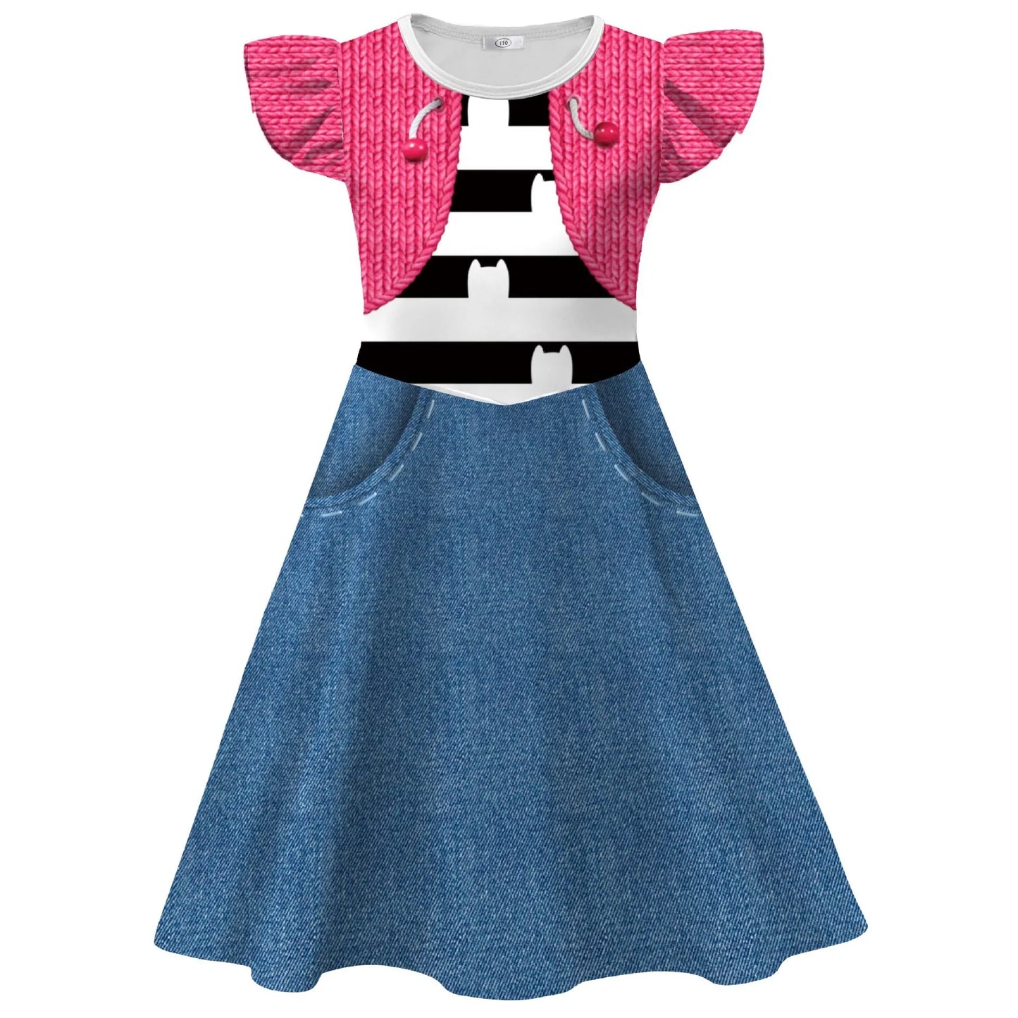 Costume enfant chat — pyjama à manches longues, t-shirt + pantalon + bandeau, tenue Halloween