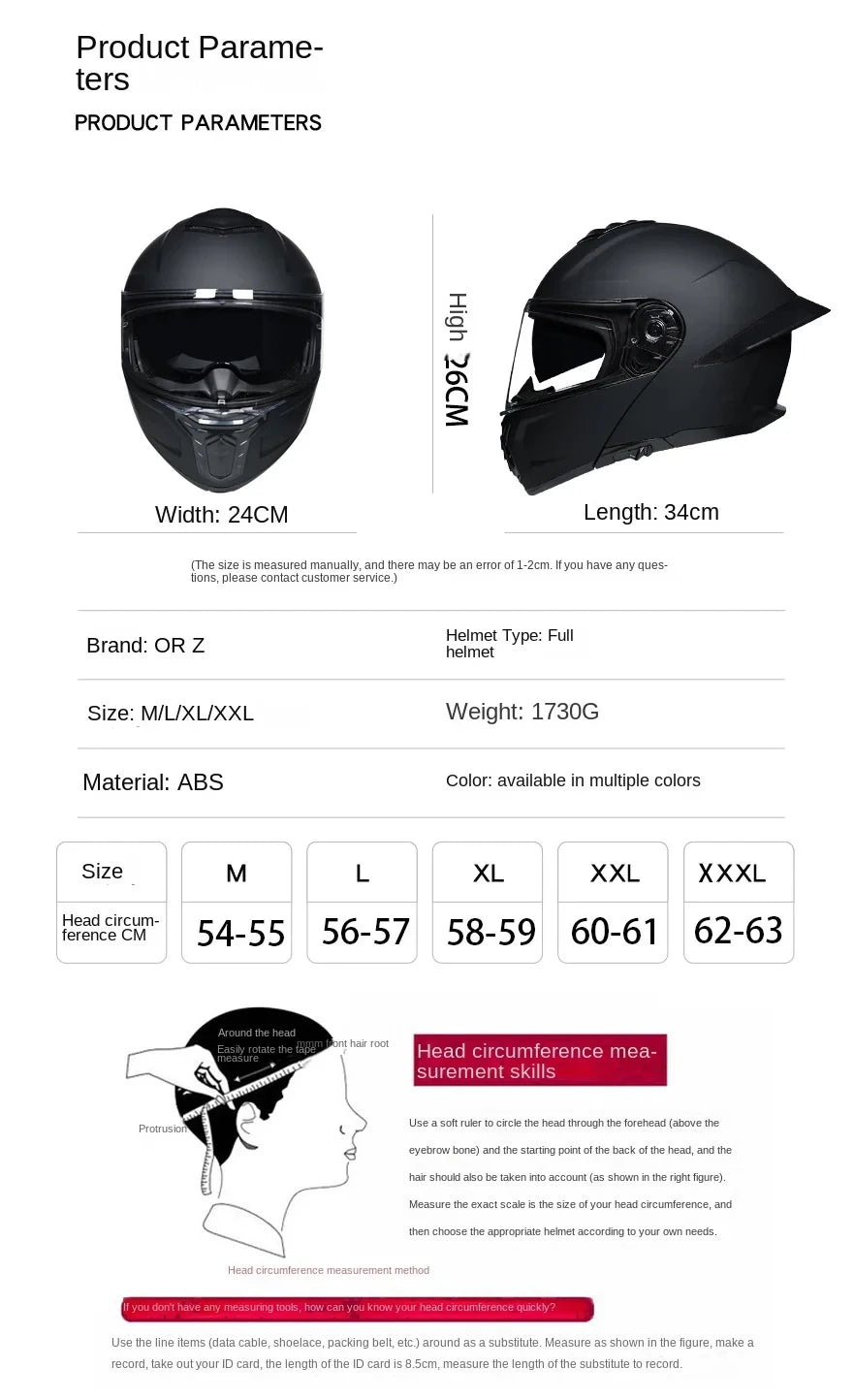 Casque de moto intégral ORZ-B08A, motif Mecha brillant, casque de course, casque de sécurité certifié DOT de Style italien avec Vi teinté