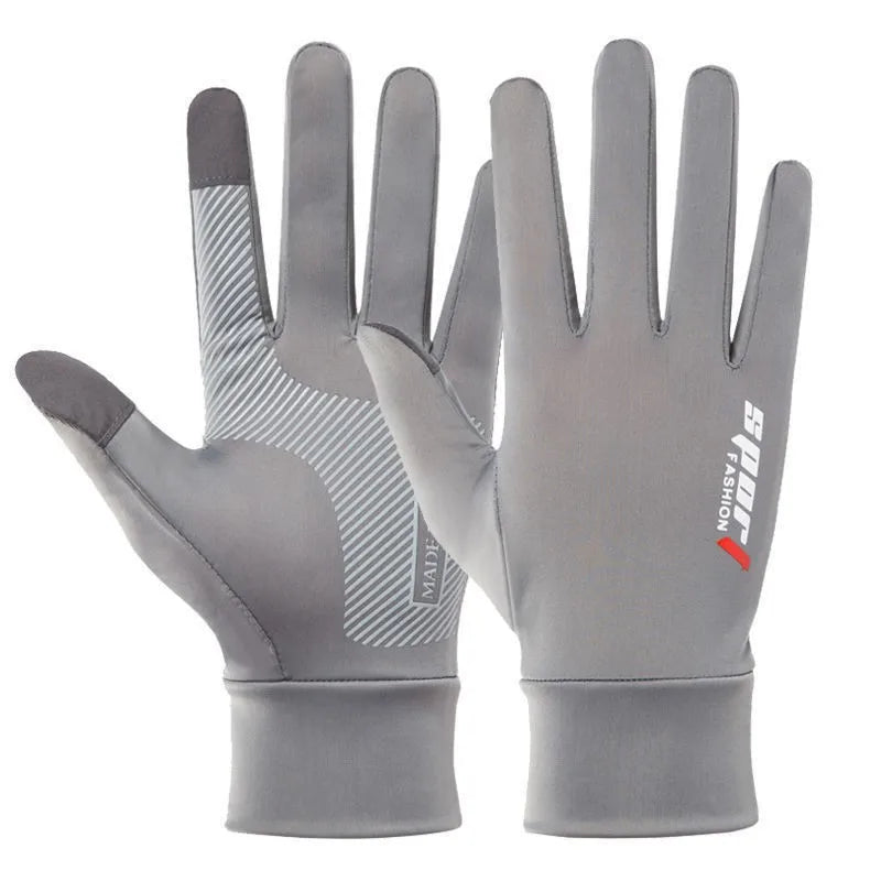 Gants de pêche en soie glacée pour printemps et été, Protection solaire pour hommes et femmes, randonnée, cyclisme, Camping, écran tactile antidérapant, élastique