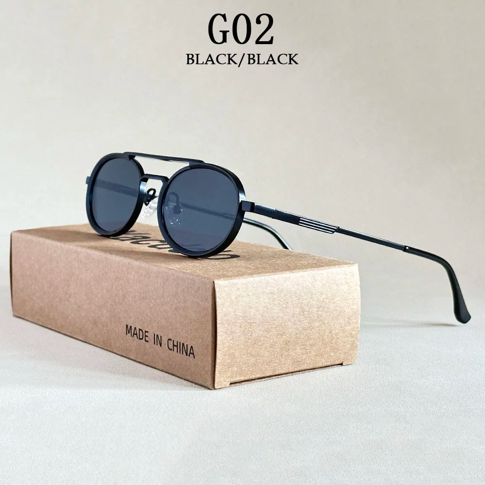 2025 Men's Sunglasses Oval Sunglasses Women's Trendy Vintage Steampunk Luxury Fashion Eyewear Gafas De Sol Hombre Lunette Soleil Femme