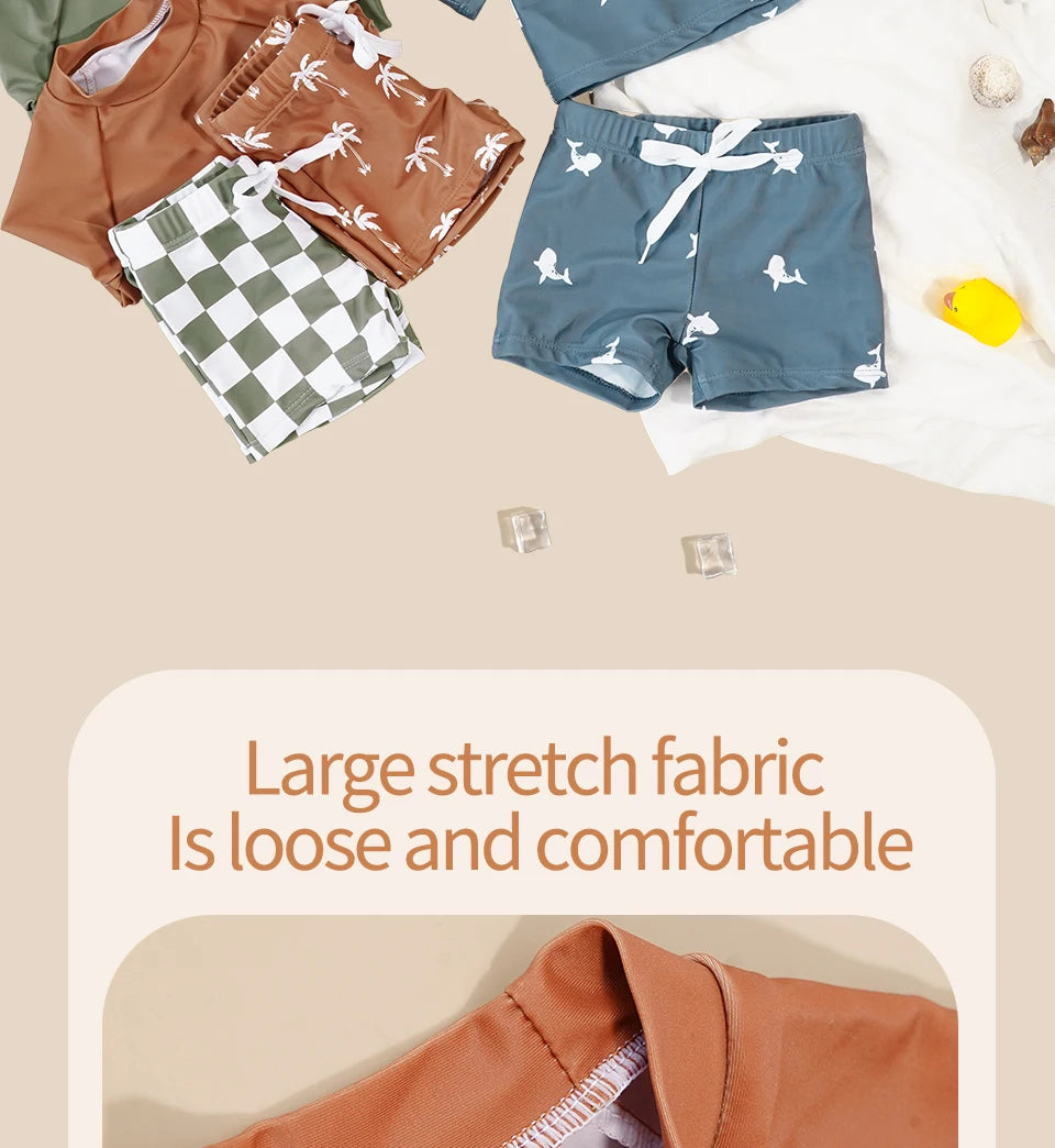Elinfant été bébé garçons fille à manches longues maillot de bain à la mode mignon piscine maillots de bain