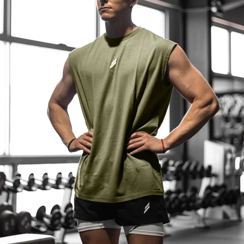 T-Shirt Sans Manches Homme Fitness — Séchage Rapide Maille Respirante Gym