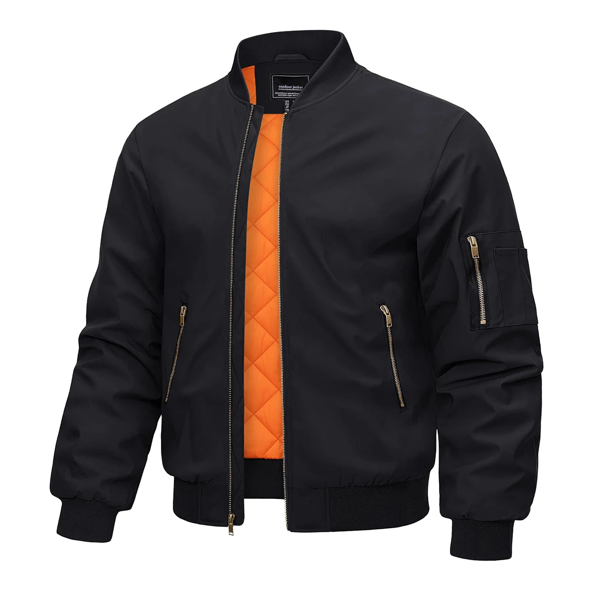 MAGCOMSEN Bomber jacket men's warm zip winter padded casual coat baseball windproof pilot varsity jackets