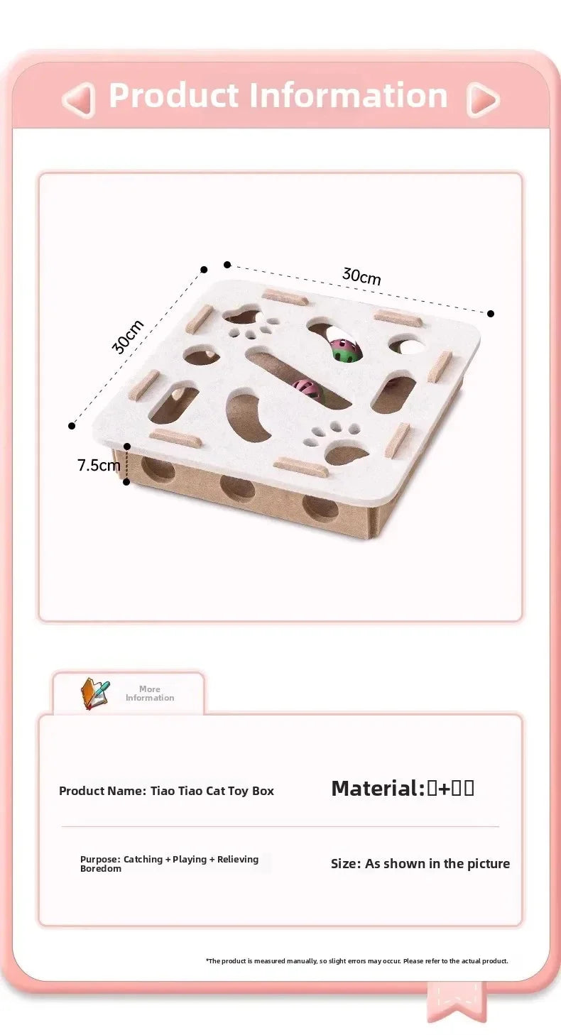 Jouet de Puzzle en feutre pour chat, boîte de Puzzle, jouet d'exercice avec balle, sport d'intérieur, divertissement, chasse, jouets pour chats d'intérieur