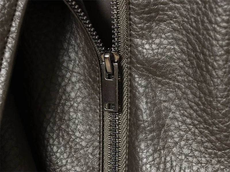 Veste femme automne 2025 nouveau noir à manches longues galets Faux cuir veste moto Style personnalité mode