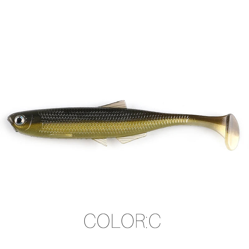 Supercontinent ShadTeez T-Tail 5 cm/7.5 cm/12 cm Pike Zander Predator Fishing 3D Eyes Soft Lure Fishing Lures