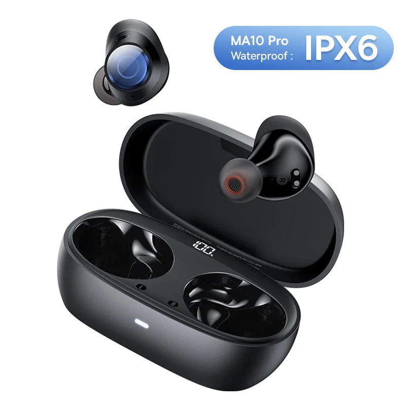 Baseus Bowie MA10 Pro ANC Wireless Headphones 48dB Hybrid ANC Bluetooth 5.3 Earbuds IPX6 Waterproof 4-Mic ENC Sport Headset