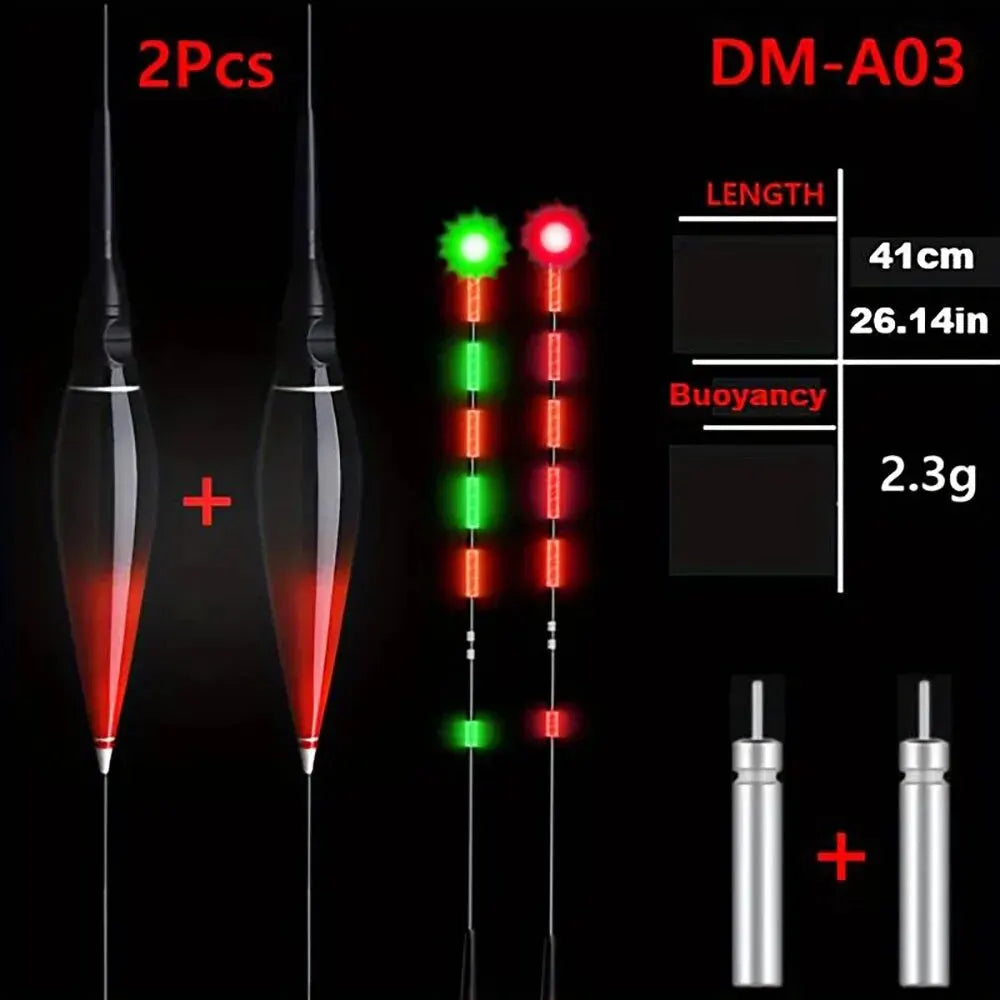 Flotteur de Pêche LED Intelligent x2 — Indication Morsure Couleur Changeante